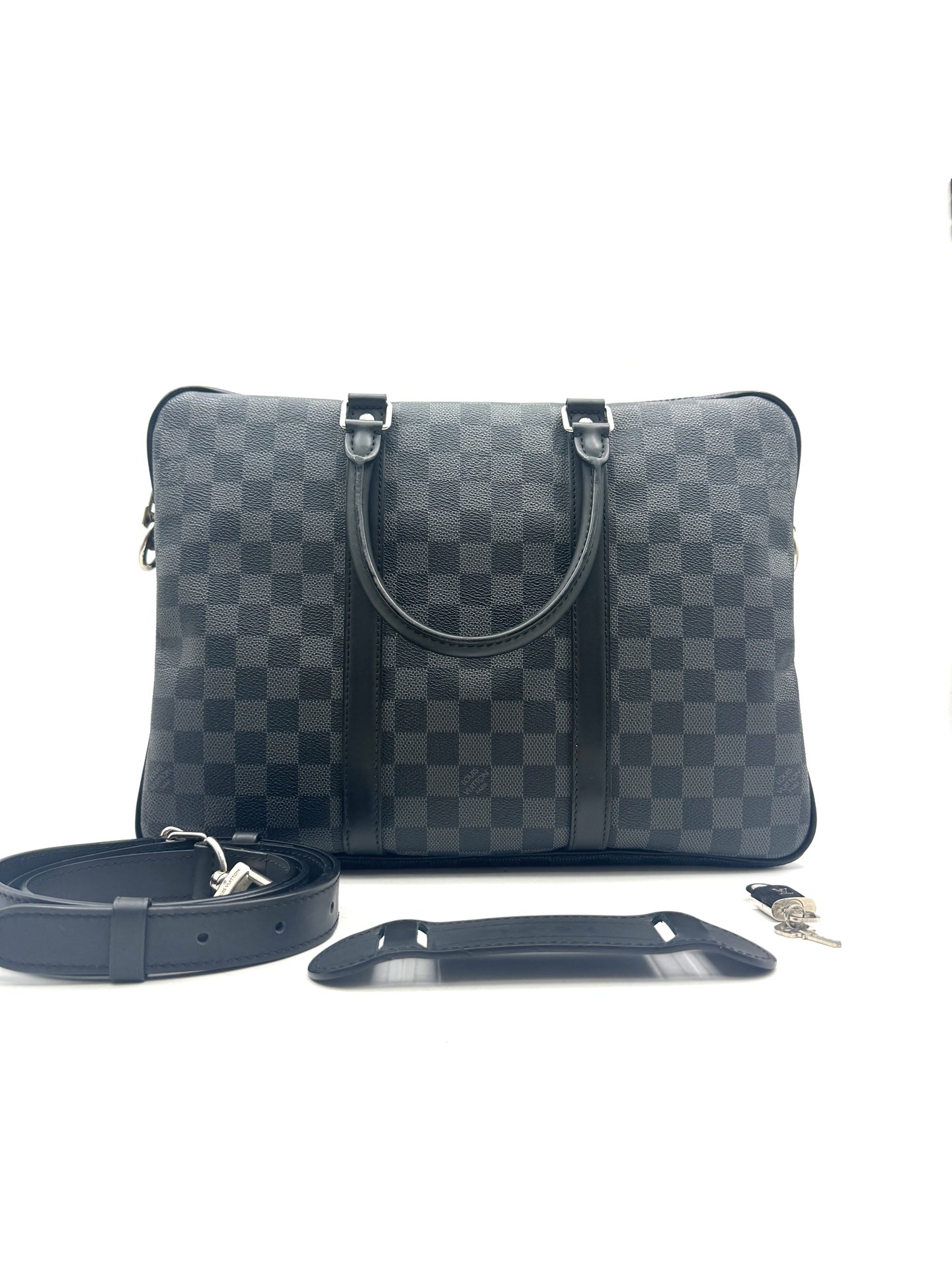 Louis Vuitton - Porte-Documents Voyage - Coated canvas with leather trim - Black - (large)