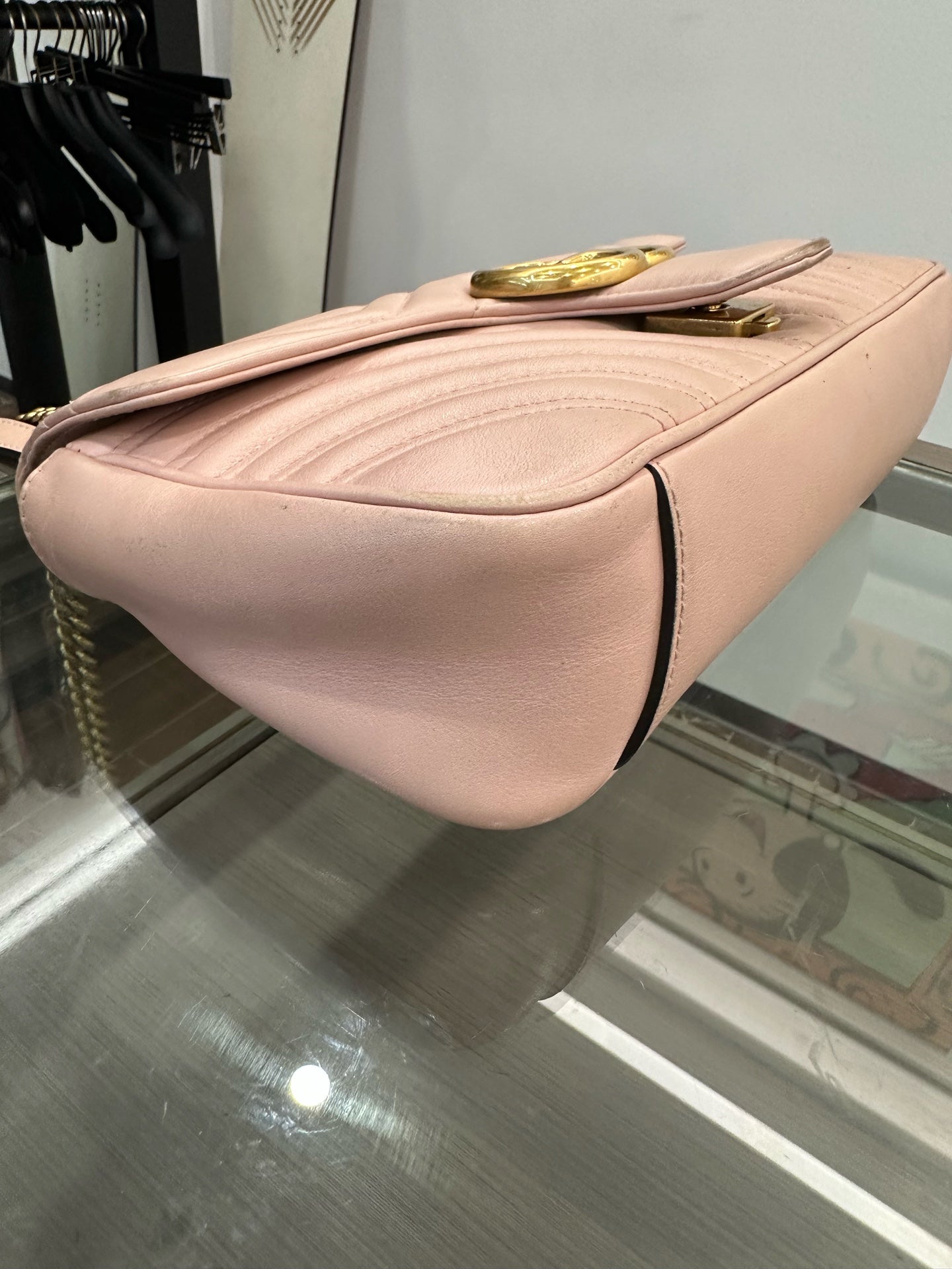 Gucci - GG Marmont Matelassé Small Shoulder Bag - Leather - Beige - (small)