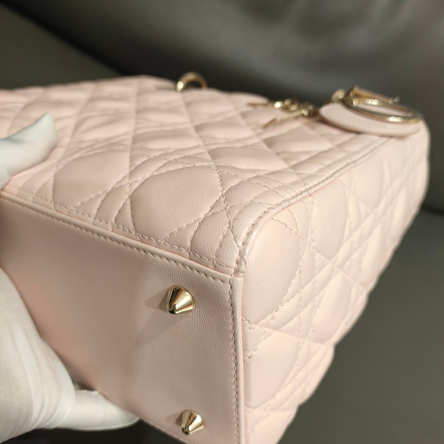 Dior - Lady Dior Bag - Lambskin leather - Pink with Gold-Tone Hardware - (Medium)