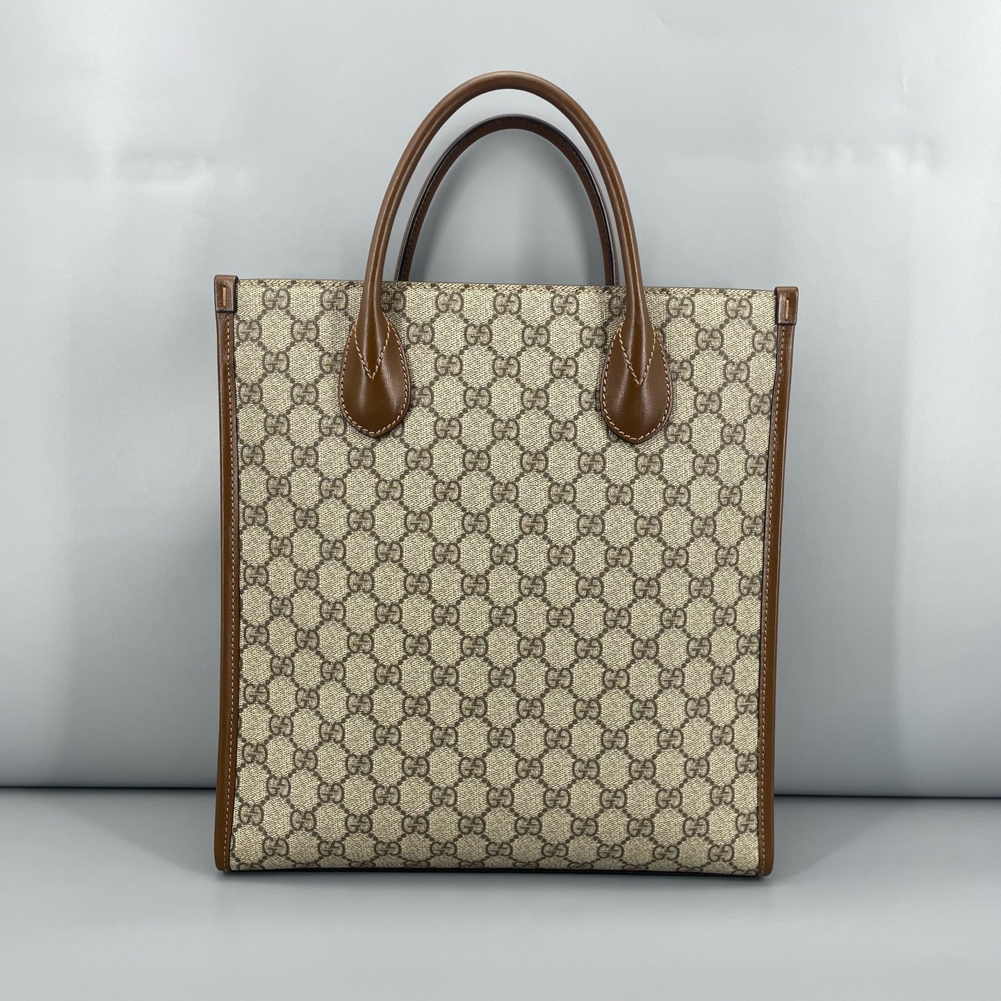 Gucci - GG Supreme Tote Bag - GG Supreme coated canvas with leather trim - Brown - (medium)