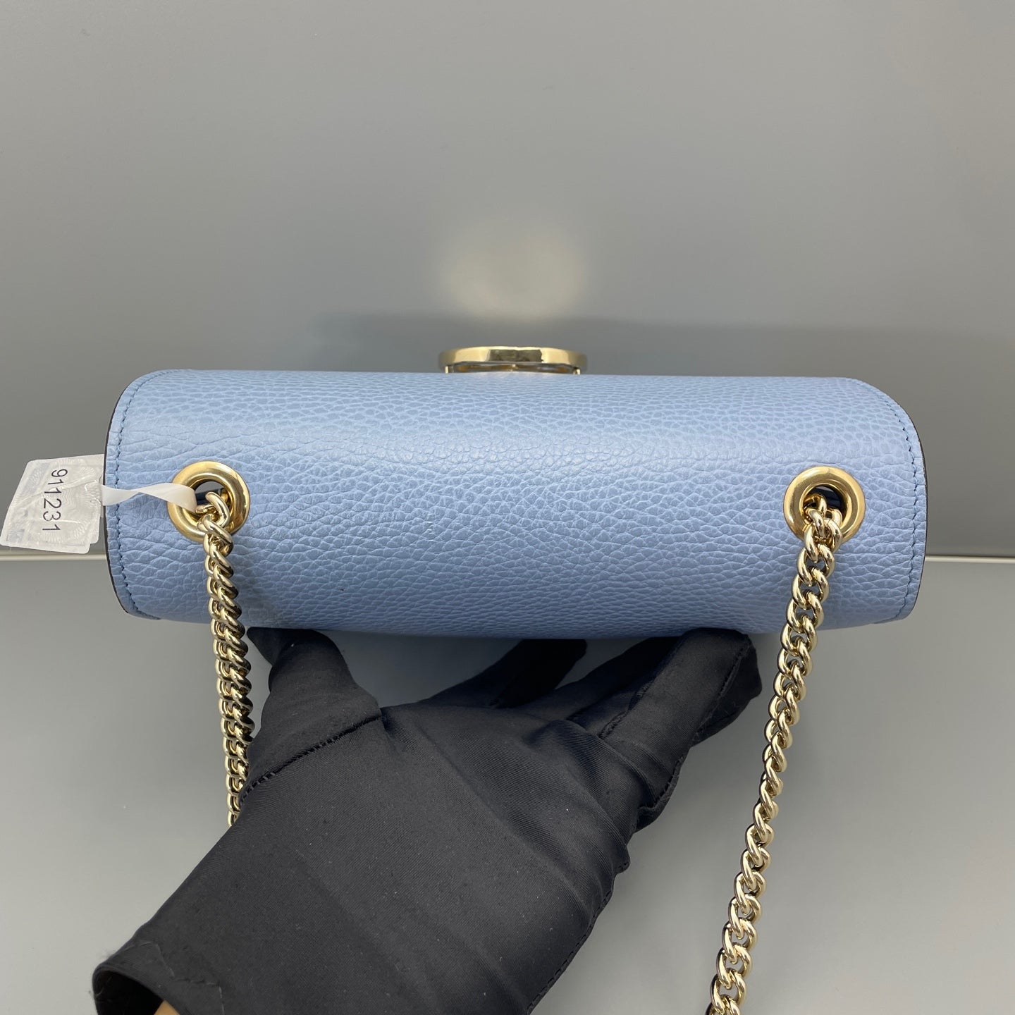 Gucci - Interlocking G Accordion Bag (Outlet Style) - Grained leather - Blue - (small)