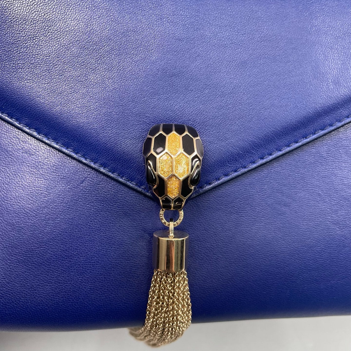 Bvlgari - Serpenti Forever Wallet on Chain (WOC) with Tassel - Calfskin leather - Blue - (mini)
