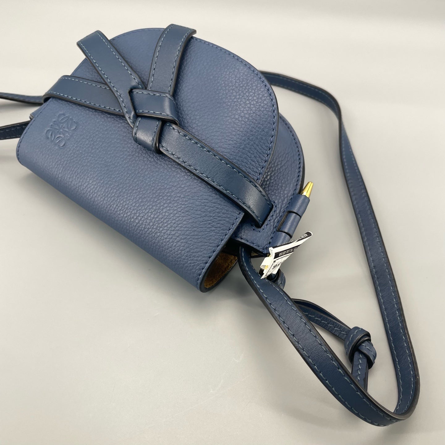 Loewe - Gate Mini Saddle Bag - Grained calfskin leather - Blue - (mini)