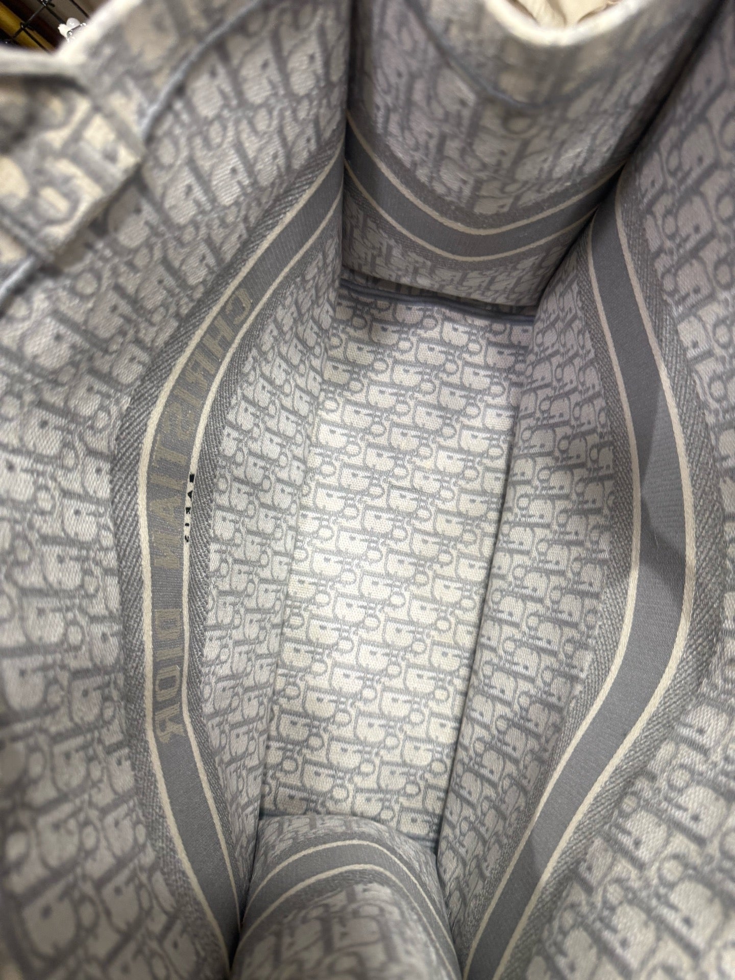 Dior - Book Tote - Jacquard canvas - Grey - (Large)