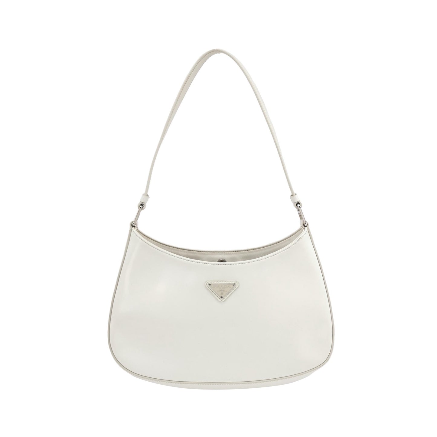 Prada - Spazzolato Leather Hobo Shoulder Bag 1BC499 - Spazzolato leather - White - (Medium)