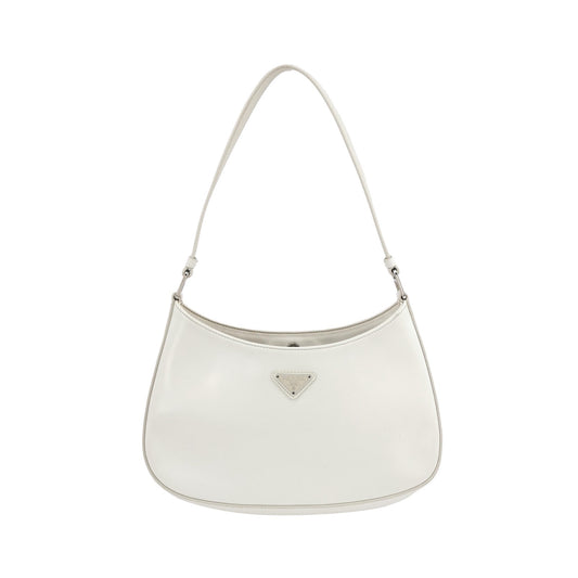 Prada - Spazzolato Leather Hobo Shoulder Bag 1BC499 - Spazzolato leather - White - (Medium)