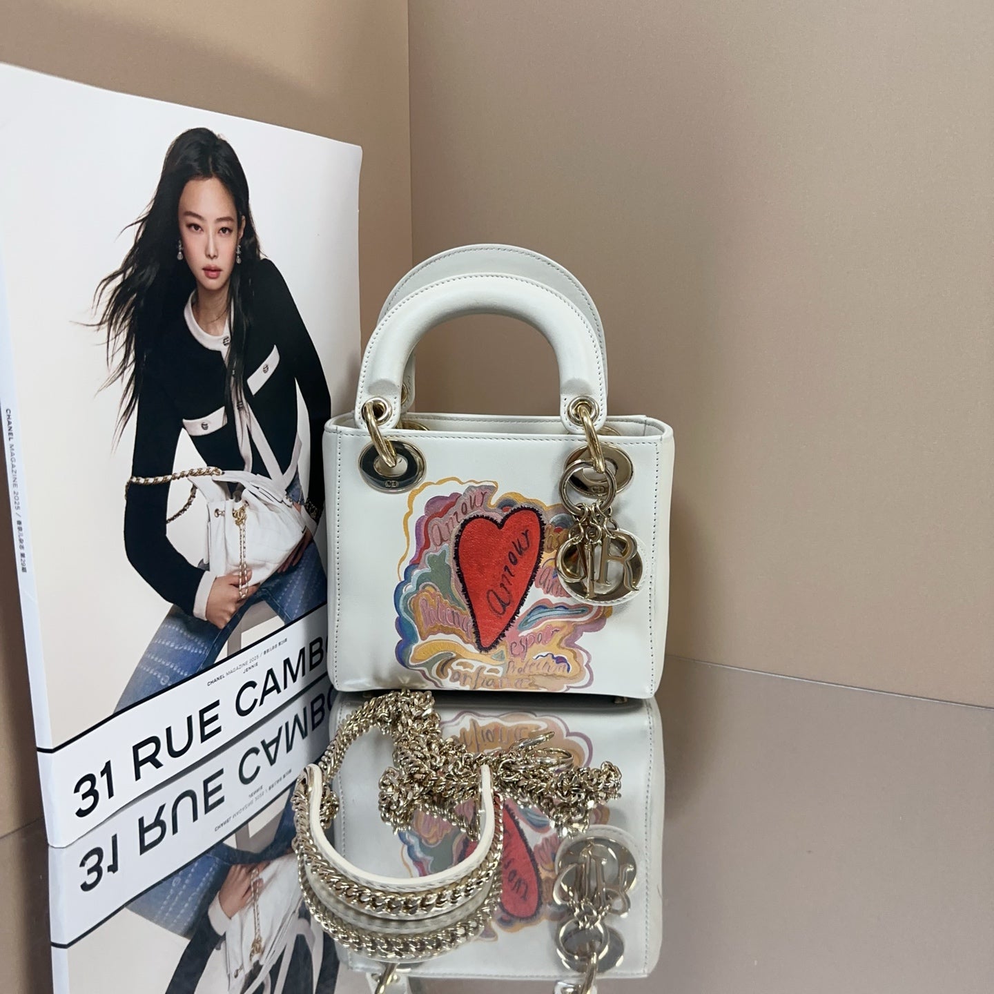 Dior - Lady Dior Mini (Amour Edition) - Leather - White - (mini