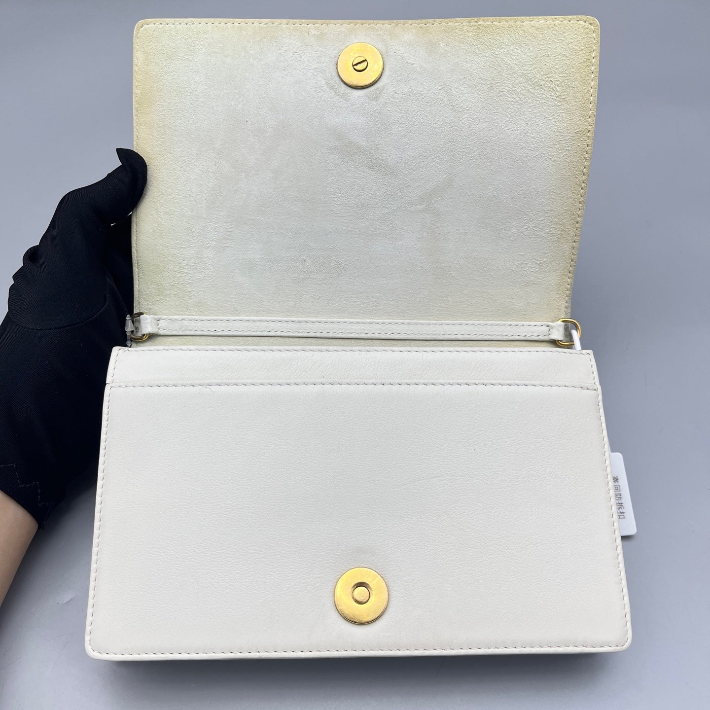 Dior - Diorama Shield Studded Flap Bag - Leather - White - (small)