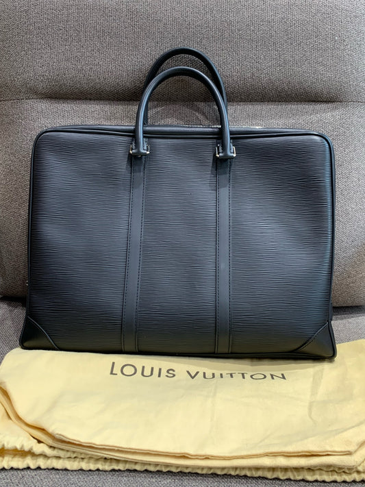 Louis Vuitton - Porte-Documents Briefcase - Leather - Black - (Medium)