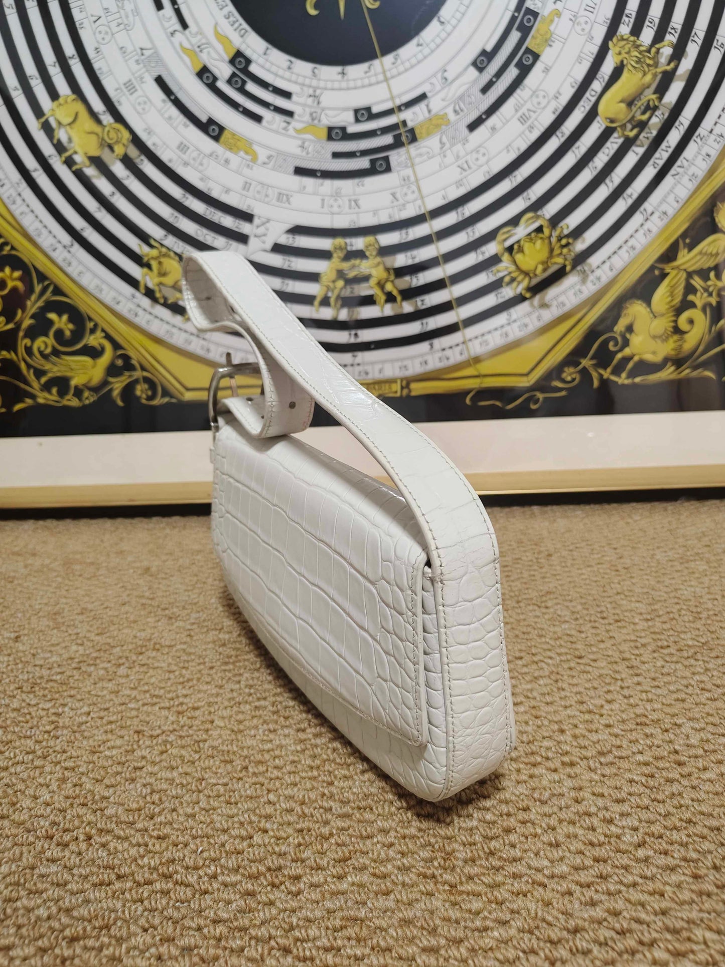 Balenciaga - Ghost Shoulder Bag - Exotic leathers - Crocodile - White - (small)