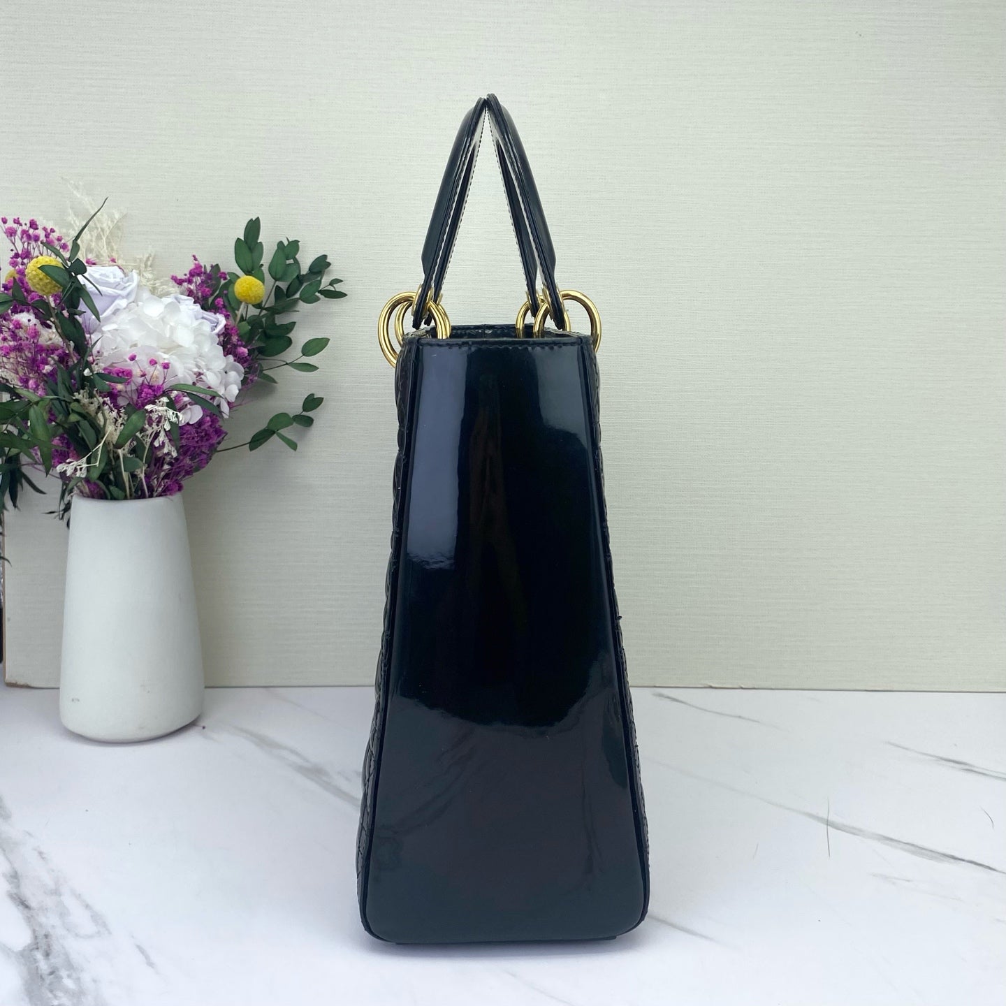 Dior - Lady Dior - Patent leather - Black - (Medium)