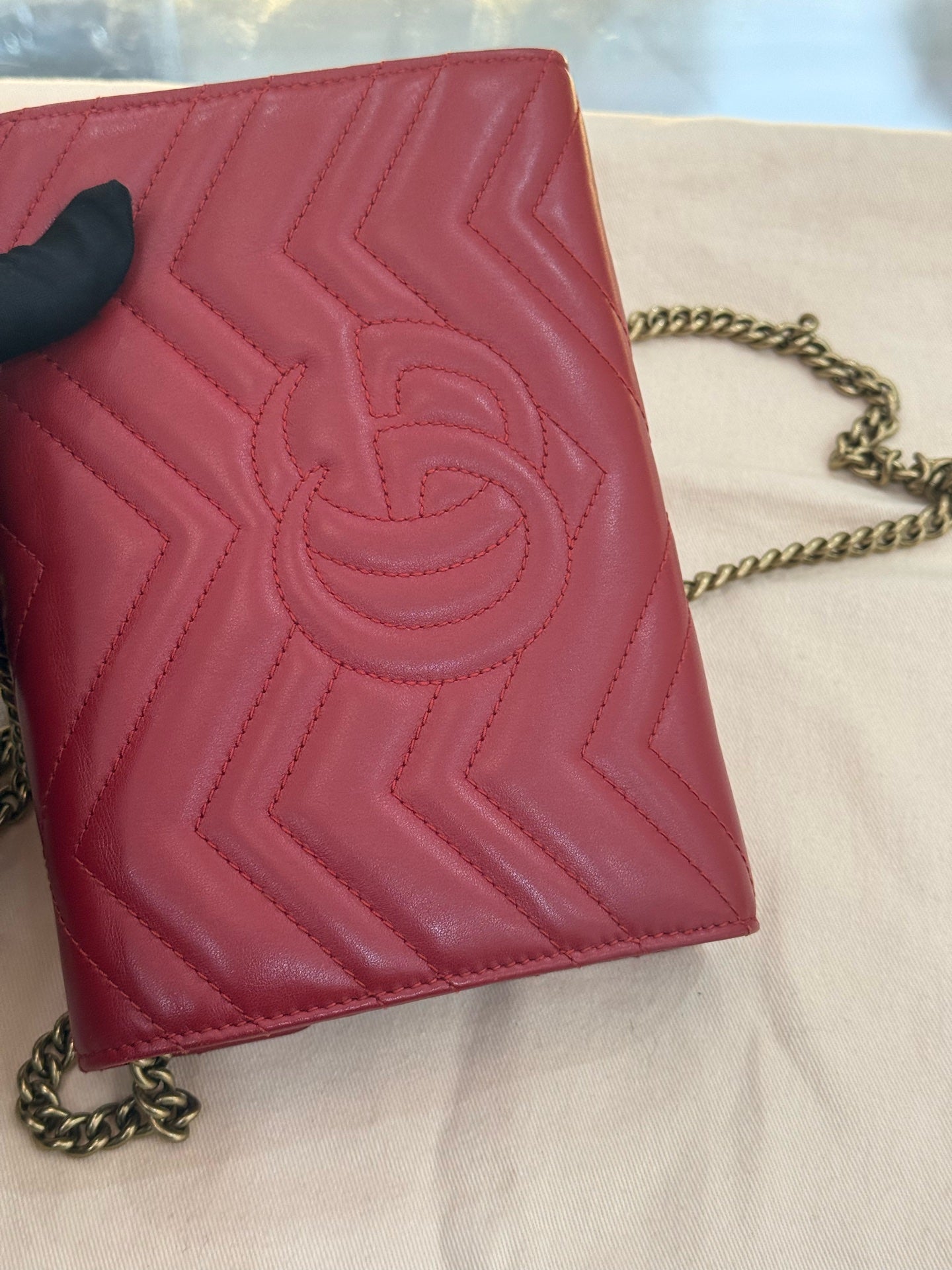 Gucci - Marmont WOC (Wallet on Chain) - Leather - Red - (mini)