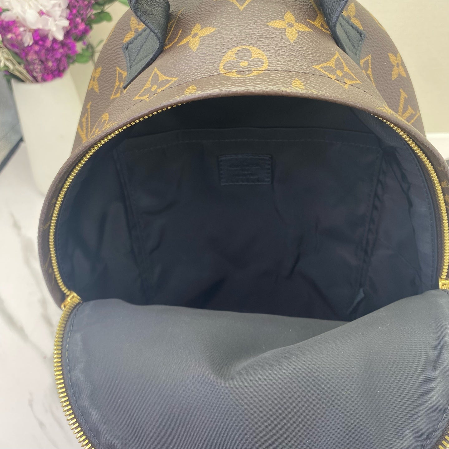 Louis Vuitton - Palm Springs Mini Backpack - Monogram coated canvas with leather trim - Brown - (mini)
