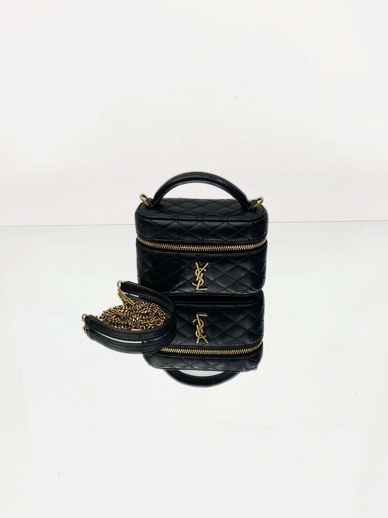 Saint Laurent - Gaby Mini Vanity Case - Leather - Black - (mini)