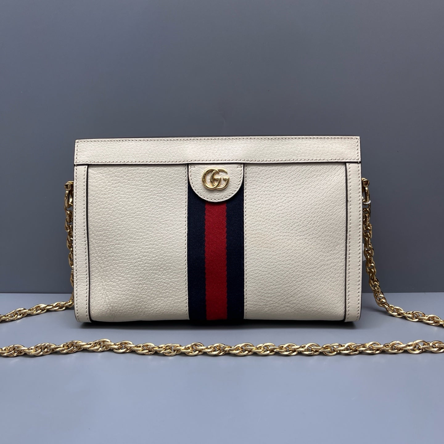 Gucci - Ophidia Shoulder Bag - Grained leather - White - (Medium)