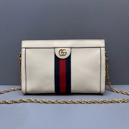 Gucci - Ophidia Shoulder Bag - Grained leather - White - (Medium)