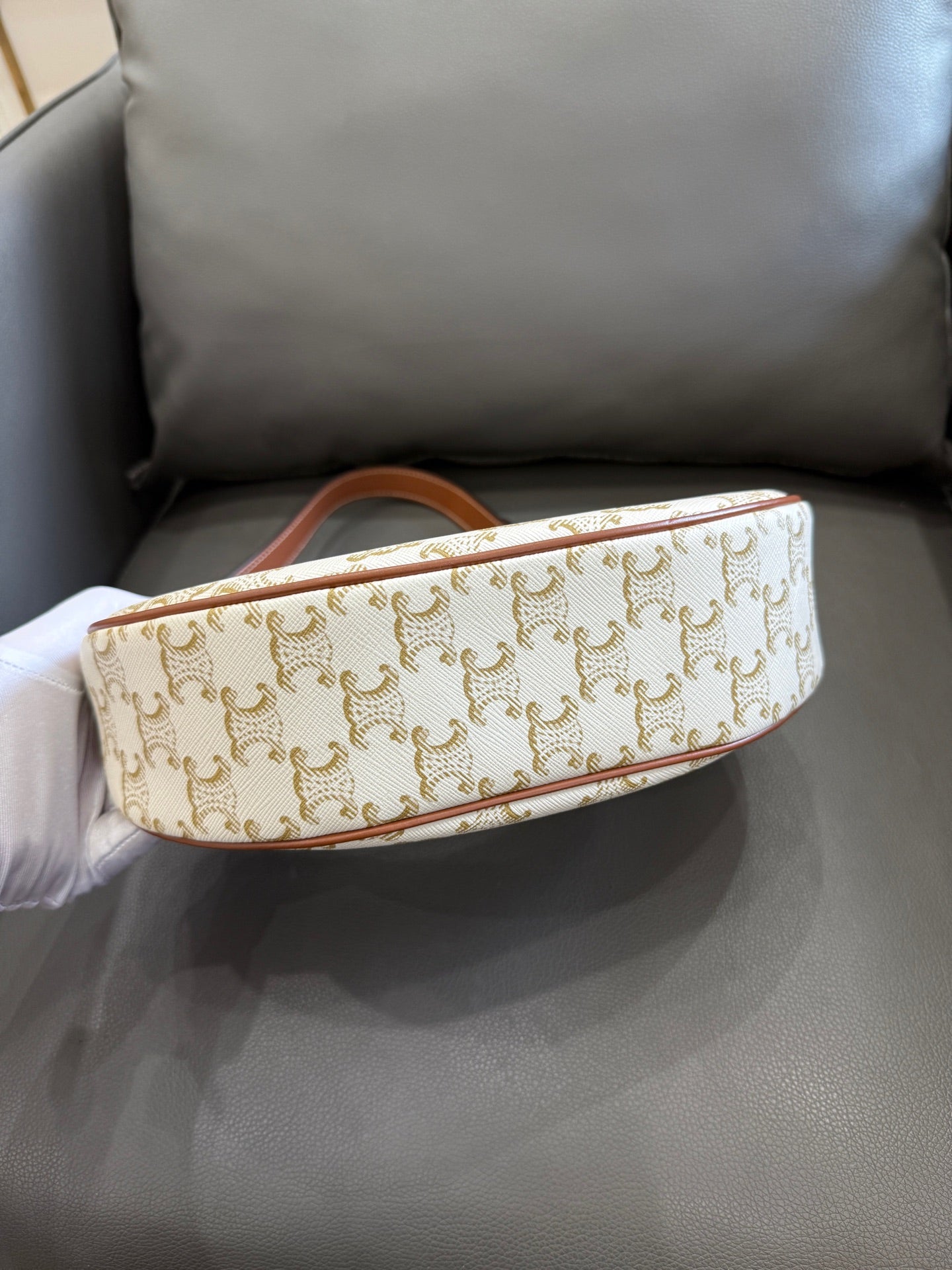 Celine - Ava Bag - Coated canvas with leather trim - White - (mini)