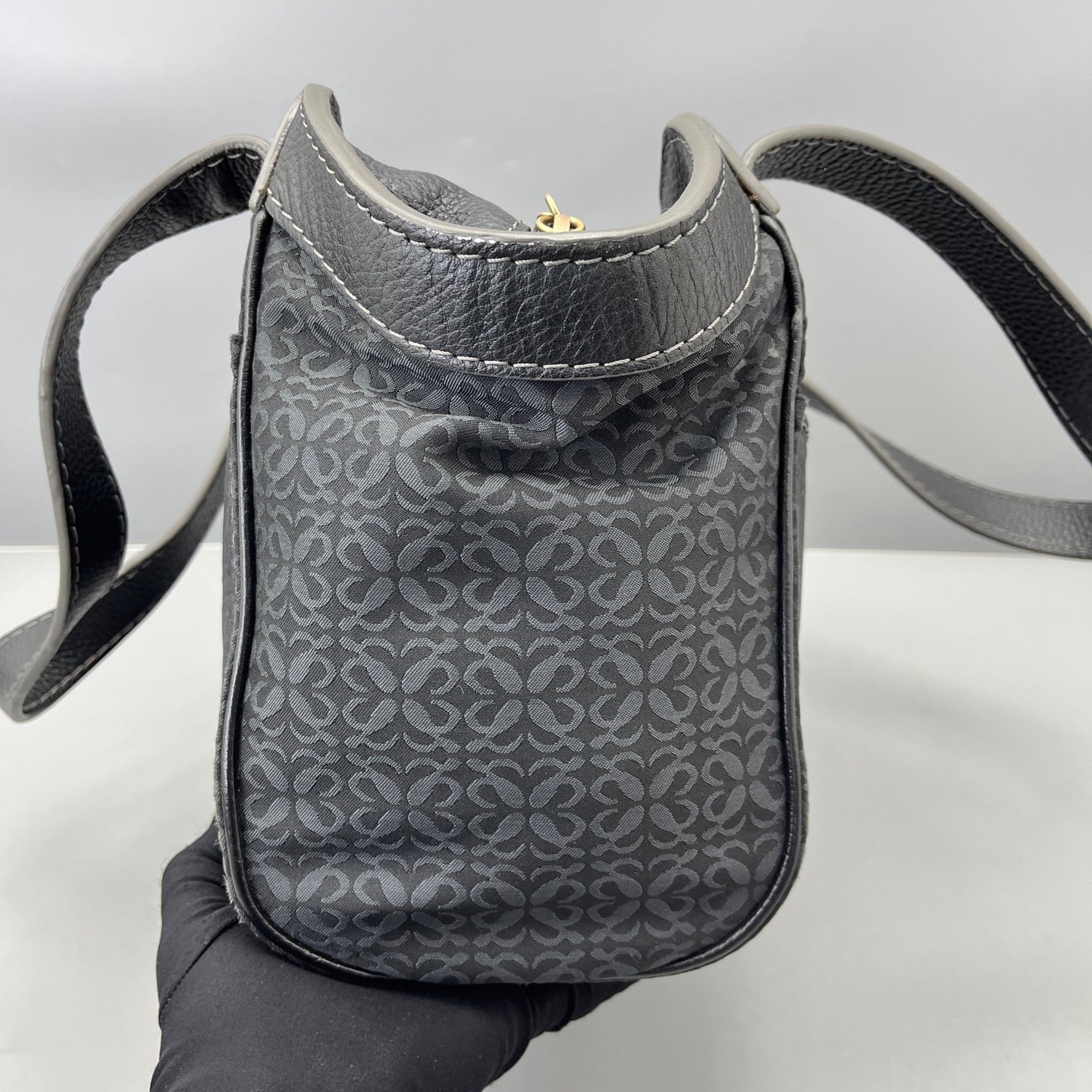 Loewe - Anagram Tote Bag - Coated canvas with pebbled leather trim - Black - (medium)