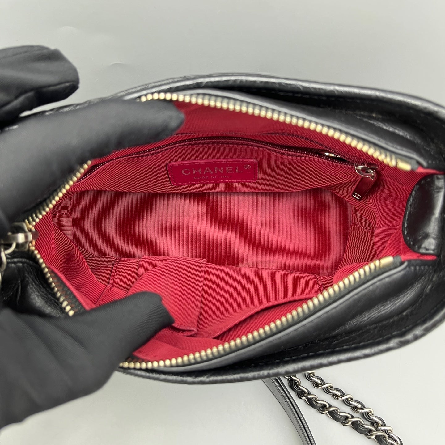 Chanel - Gabrielle Hobo Bag - Aged calfskin leather and smooth calfskin leather - Black - (Small)