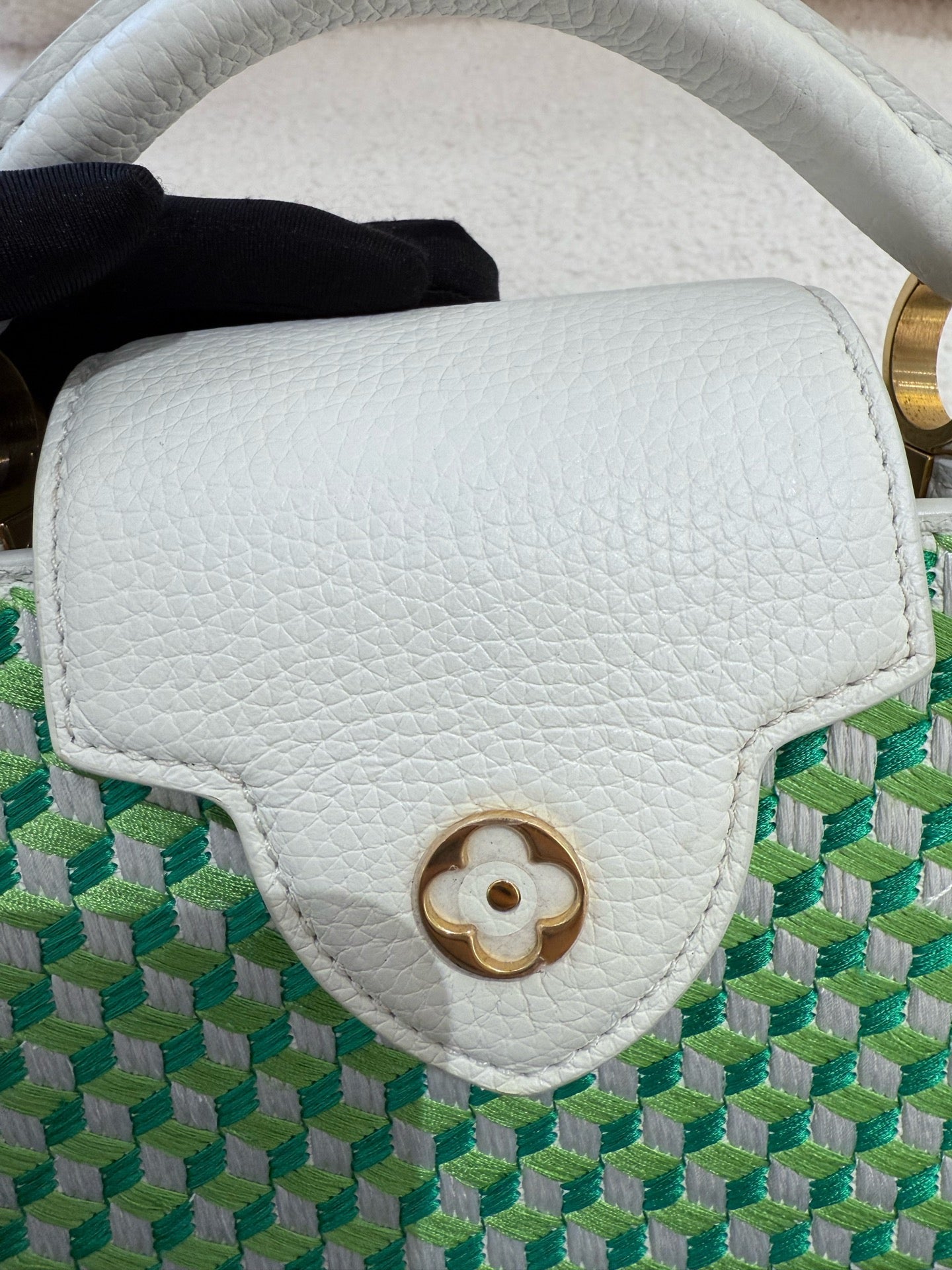 Louis Vuitton - Capucines Mini - Taurillon leather with embroidered textile - Green - (mini)
