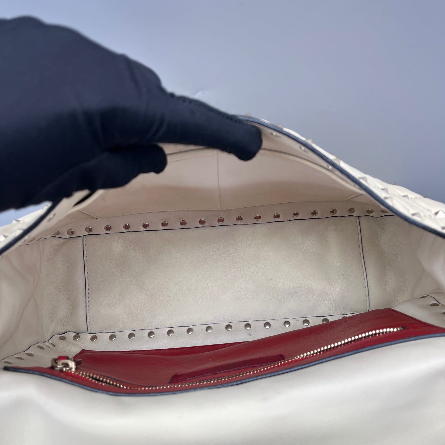 Valentino - Rockstud Messenger Bag - Leather - White - (medium)