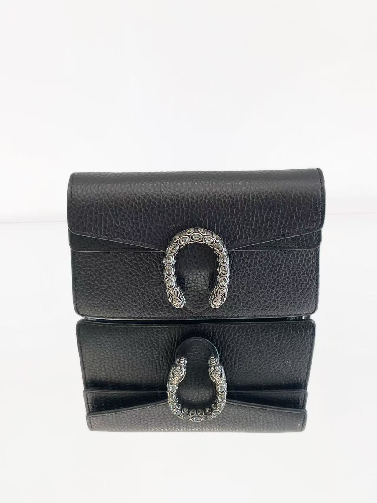Gucci - Dionysus Mini Chain Bag - Grained leather - Black - (mini)