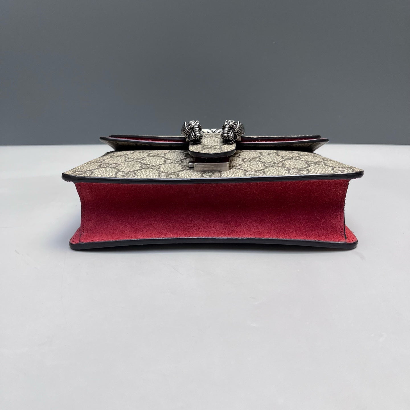 Gucci - Dionysus Small Shoulder Bag - GG Supreme canvas and Suede - Beige and Red - (Small)