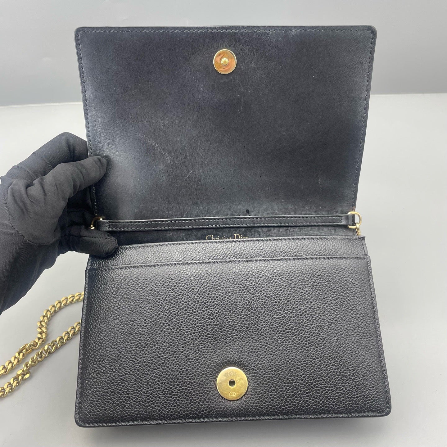Dior - Diorama Shield WOC - Grained leather - Black - (mini)