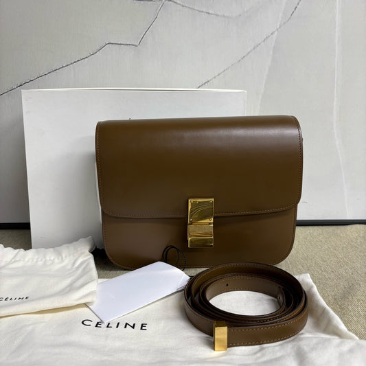 Celine - Classic Box - Cowhide leather - Brown - (Medium)