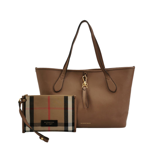 Burberry - Tote with Detachable Pouch - Cowhide leather - Beige - (Large)