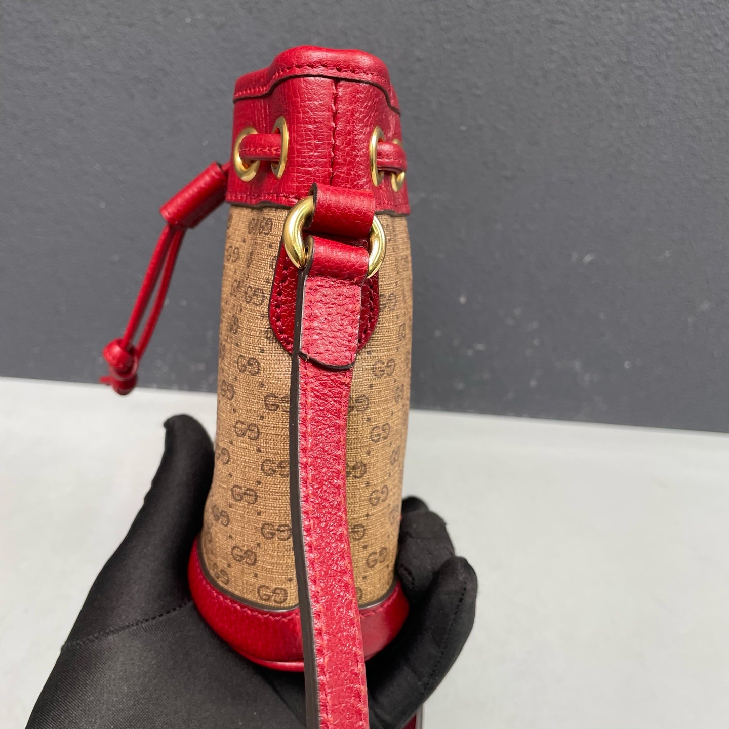Gucci - Doraemon Collaboration Mini Bucket Bag - Coated canvas and leather - Brown and Red with Multicolour graphic - (mini)