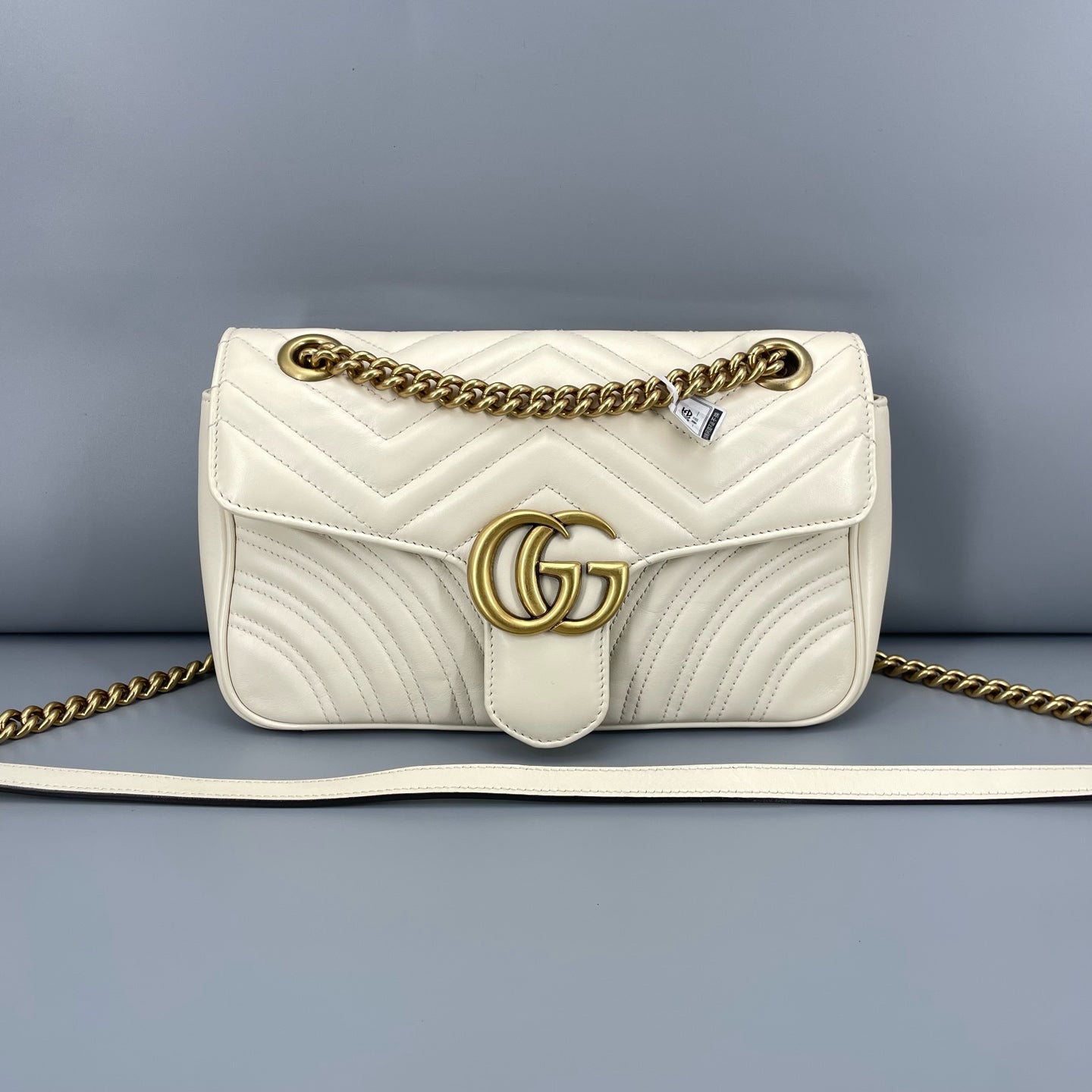 Gucci - GG Marmont Small Matelassé Shoulder Bag - Leather - White - (Small)