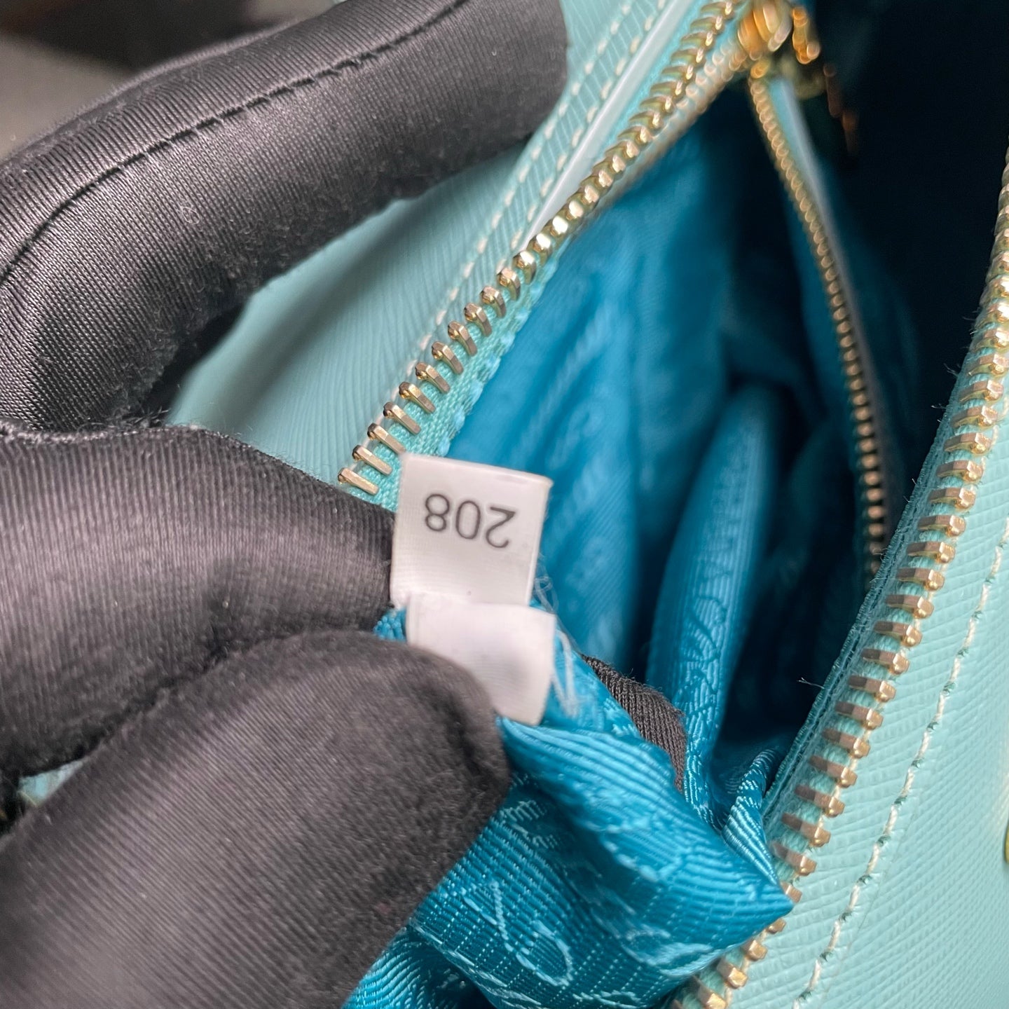 Prada - Saffiano Lux Boston Bag - Saffiano leather - Aqua Blue - (medium)