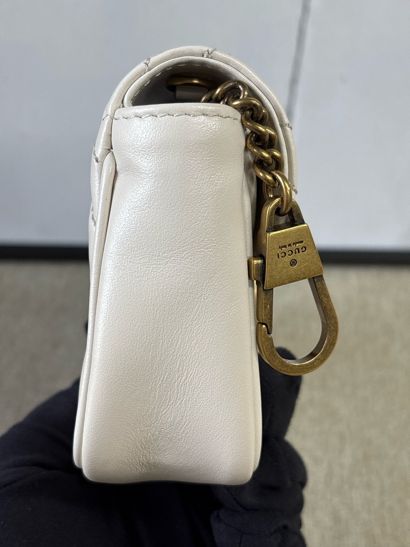 Gucci - Marmont Supermini Chain Bag - Leather - White - (mini)