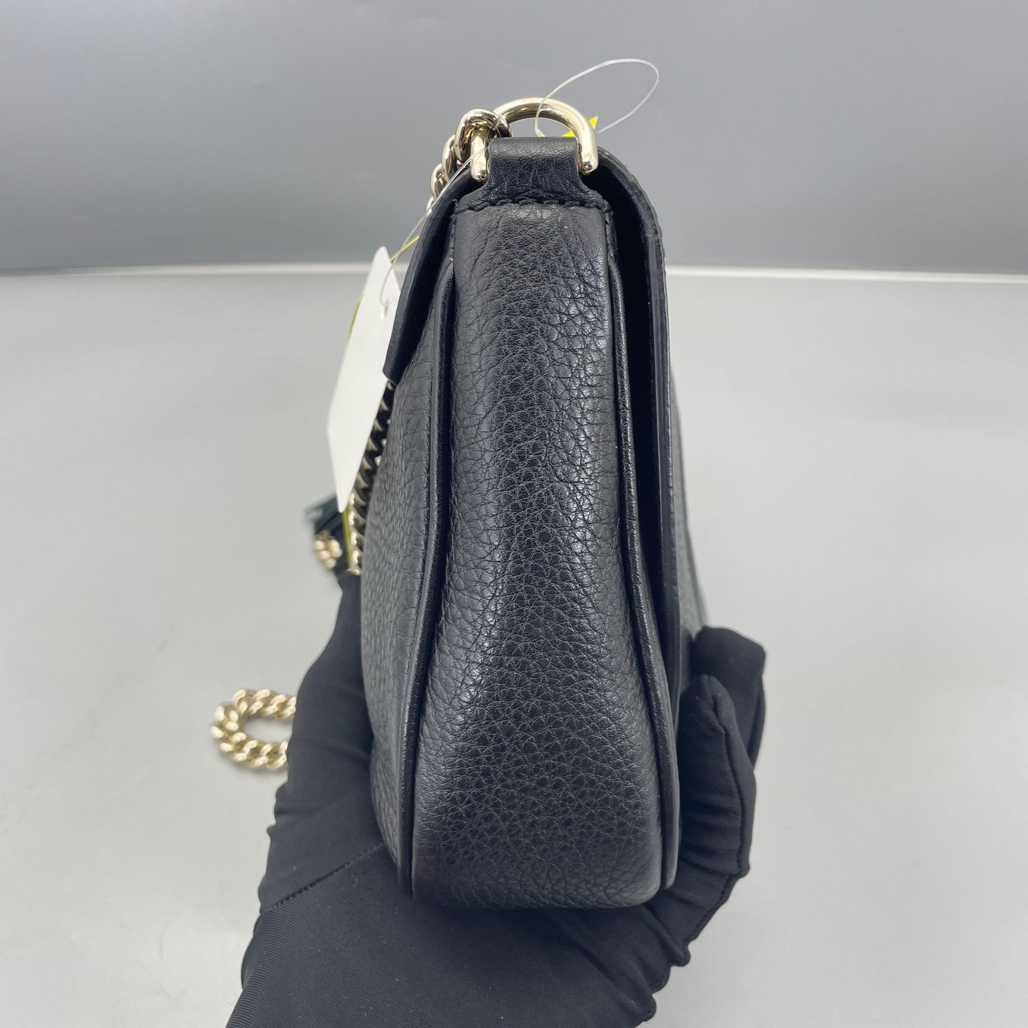 Gucci - Soho Tassel Chain Bag - Grained leather - Black - (Small)