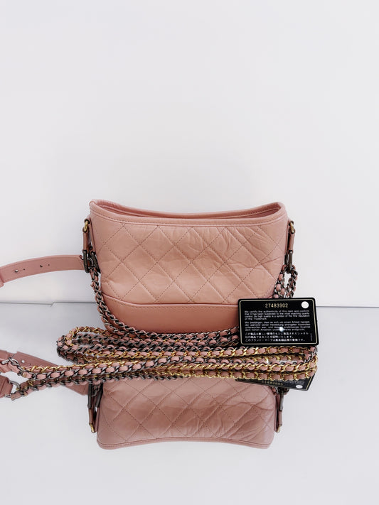 Chanel - Gabrielle Hobo Bag - Calfskin leather - Pink - (Small)