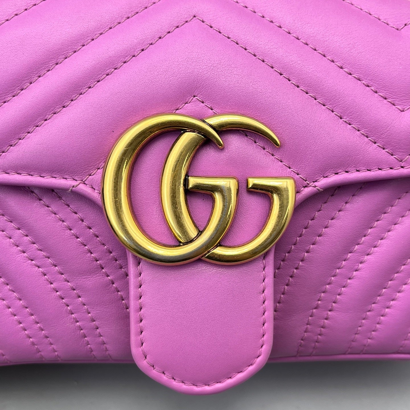 Gucci - Marmont 22 Chain Bag - Leather - Purple - (Mini)