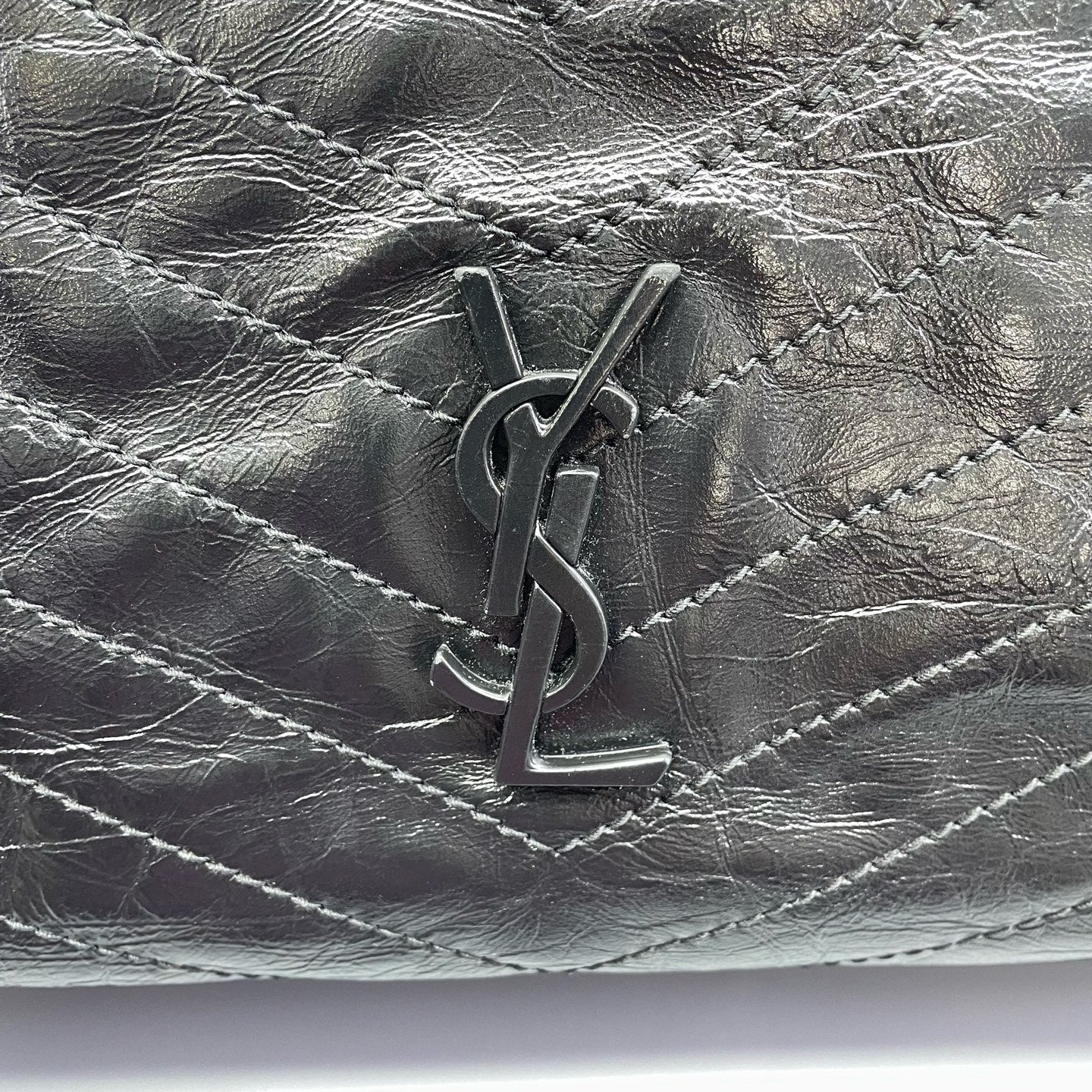 Saint Laurent - Niki Tote - Crinkled vintage leather - Black - (Large)