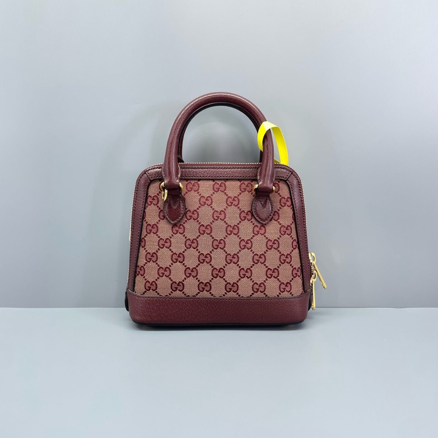 Gucci - Gucci 1955 Mini Top Handle Bag - GG Supreme canvas with leather trim - Burgundy - (mini)