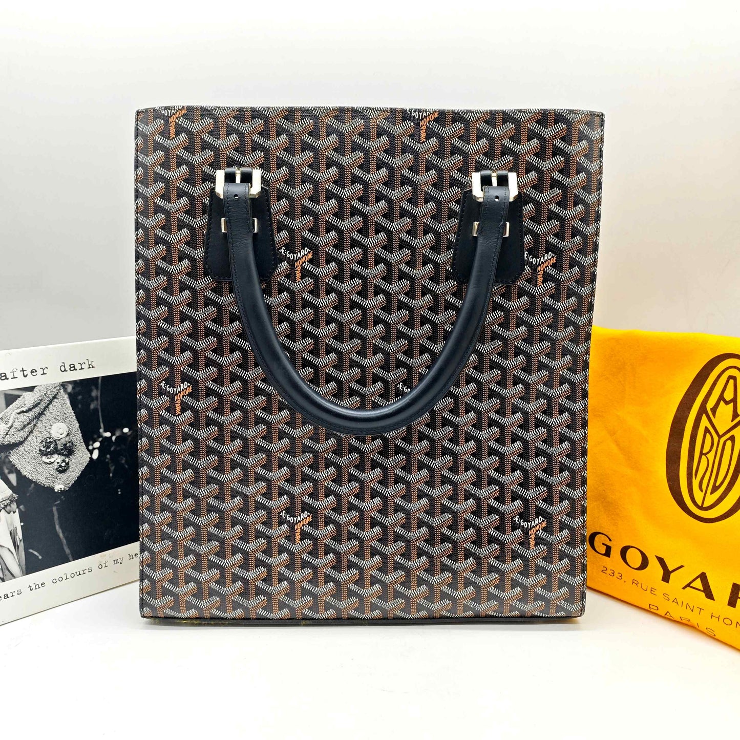 Goyard - Vertical Tote - Goyardine canvas and Leather - Black - (Large)