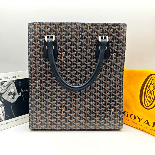 Goyard - Vertical Tote - Goyardine canvas and Leather - Black - (Large)