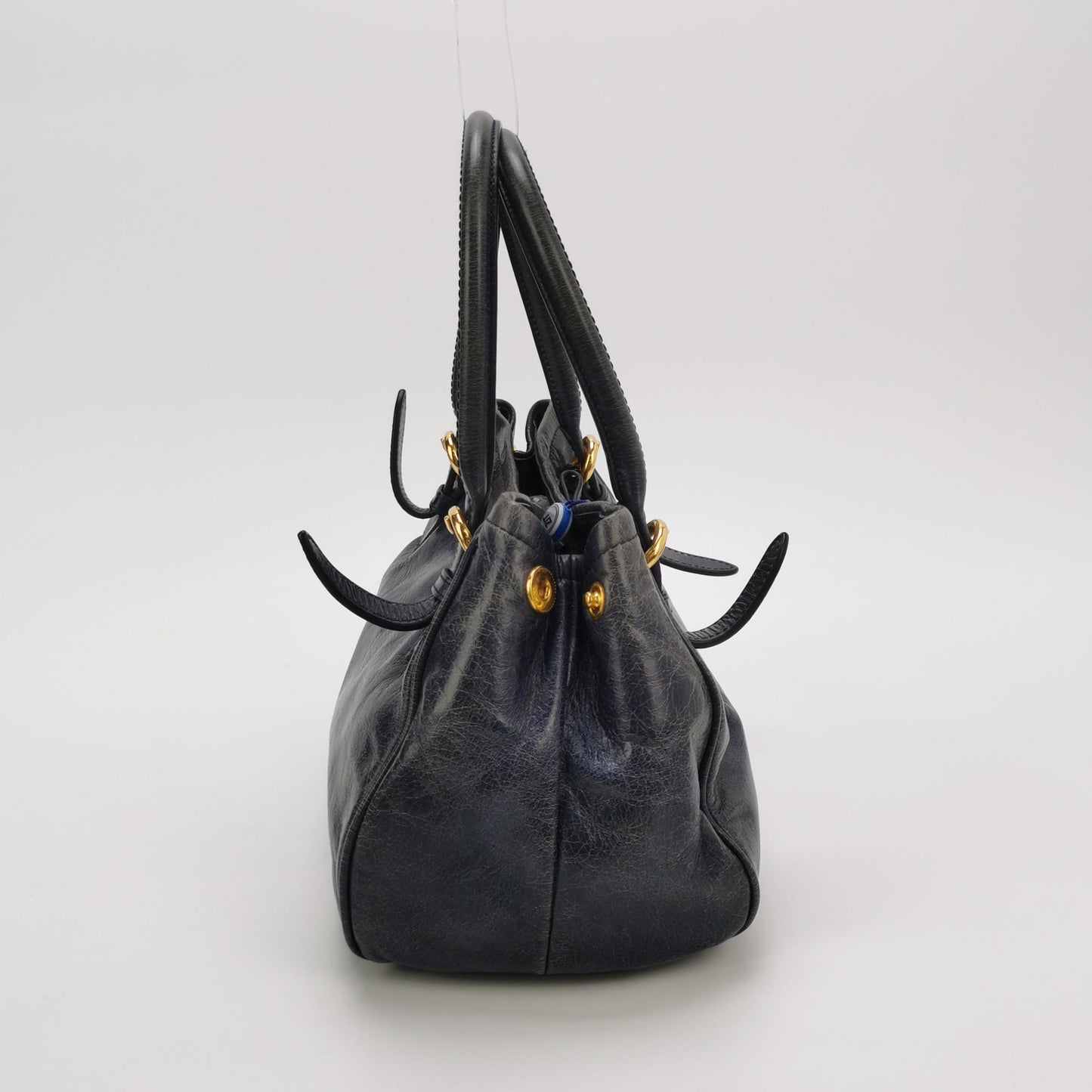 Miu Miu - Vitello Lux Bow Satchel - Cowhide leather - Navy - (Medium)