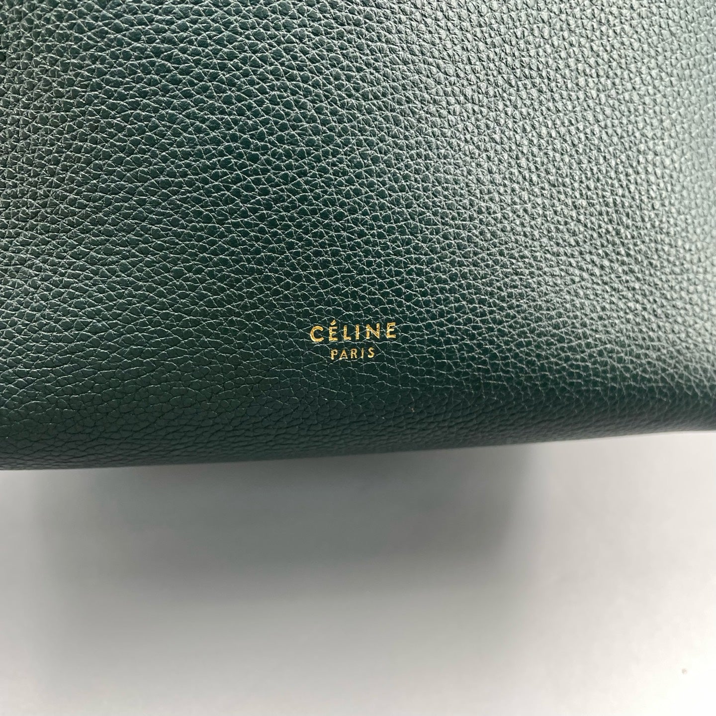 Celine - Small Sangle Bucket Bag (Style 182412L6024) - Grained leather - Dark Green - (Small)