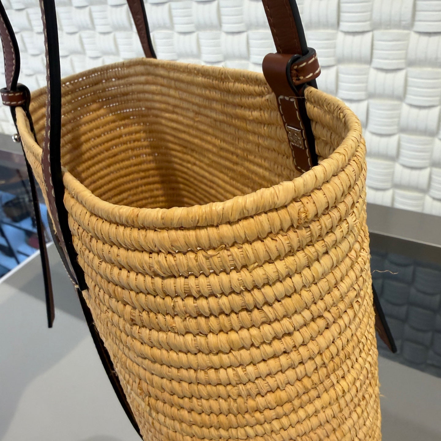 Loewe - Anagram Woven Tote Bag - Wicker and Leather - Beige - (Small)