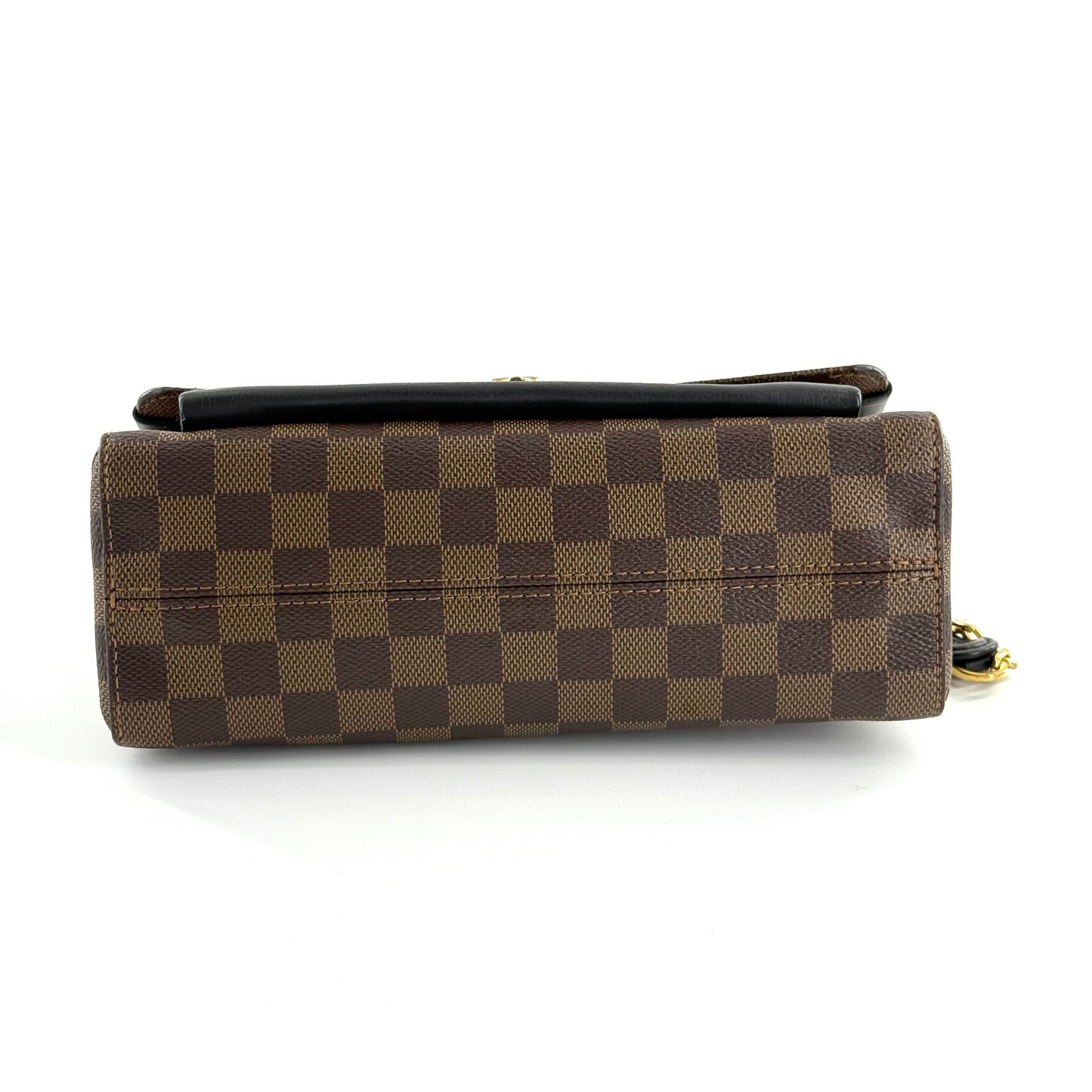 Louis Vuitton - Croisette Chain Bag - Damier Ebene coated canvas and grained leather - Black and Brown with Gold-Tone Hardware - (Small)