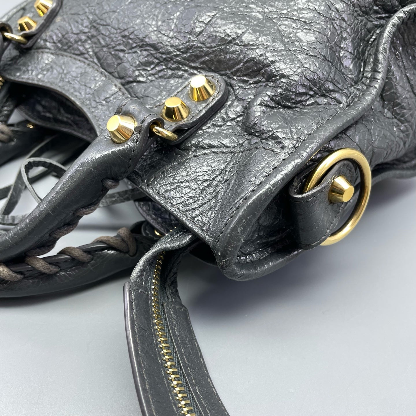 Balenciaga - Mini City Bag - Distressed lambskin leather - Grey - (mini)