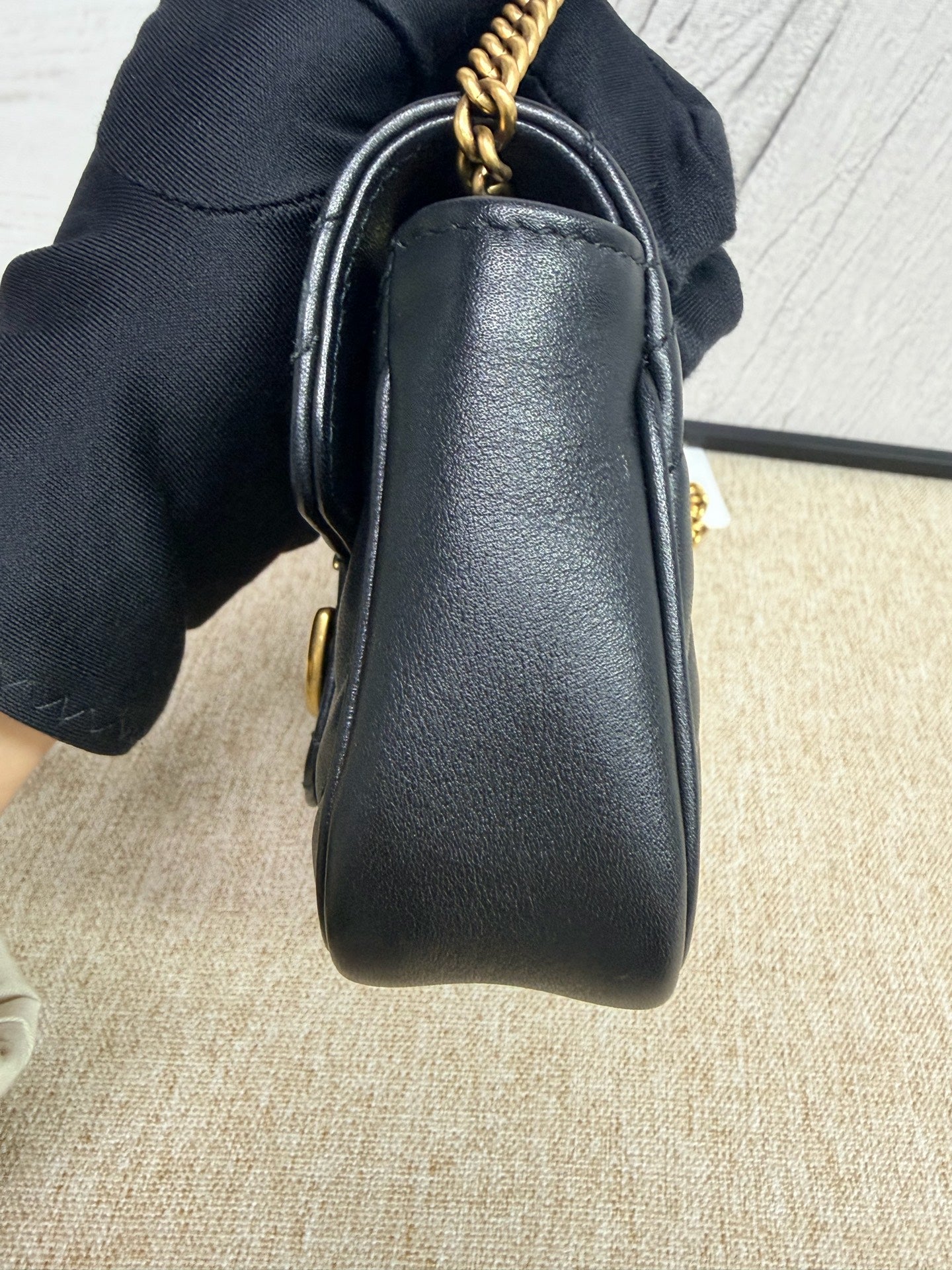 Gucci - Marmont Mini Chain Bag - Leather - Black - (mini)