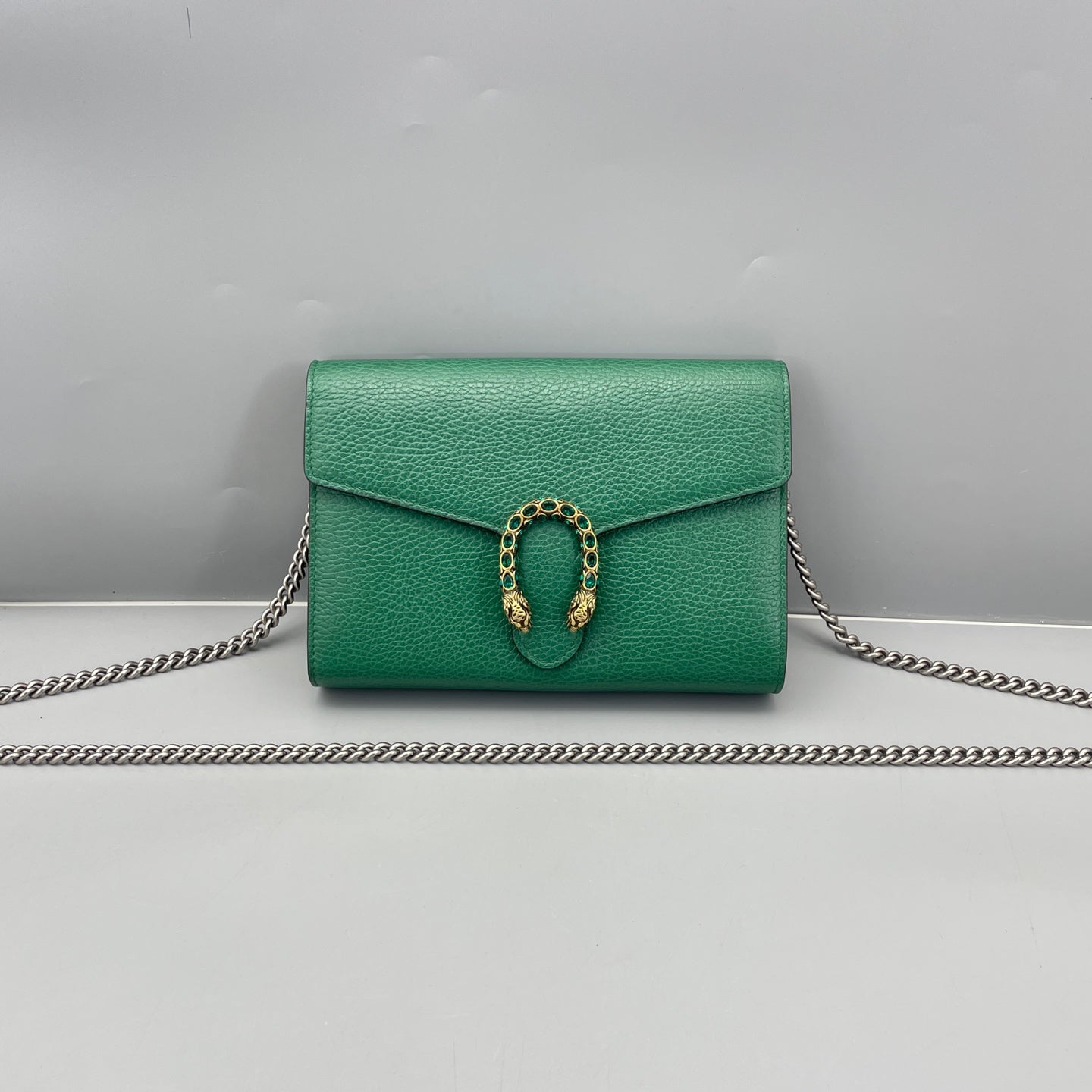 Gucci - Dionysus Wallet on Chain - Grained leather - Green - (mini)