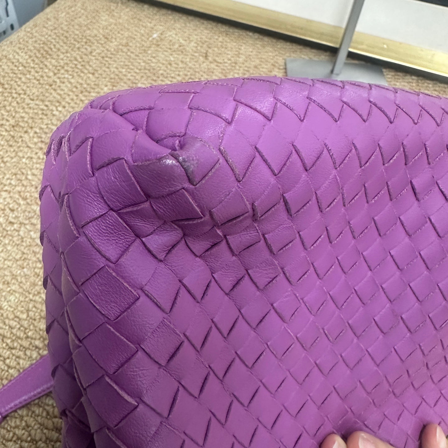 Bottega Veneta - Intrecciato Chain Flap Bag - Leather - Purple - (Medium)