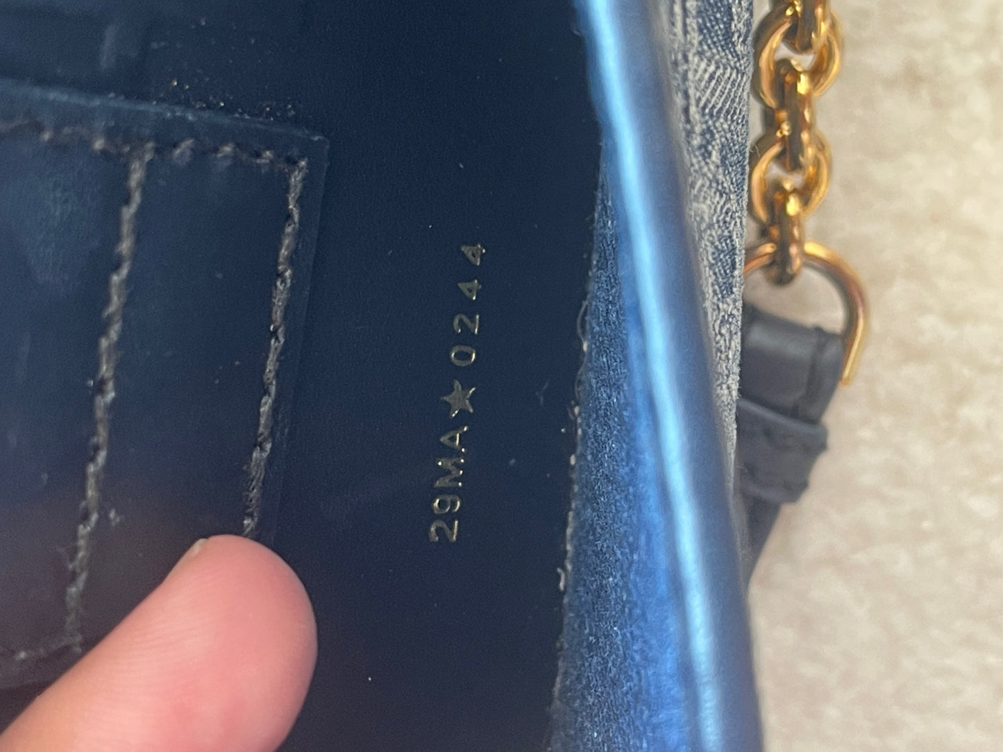 Dior - 30 Montaigne Small Denim - Denim with leather trim - Blue - (Small)